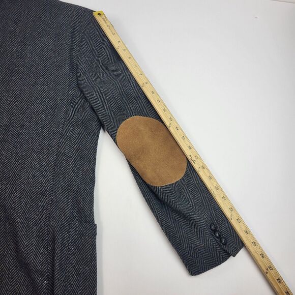 E Joven by FARAH Men's Wool TWEED blazer SUEDE Elbow Size 42L - Picture 12 of 16
